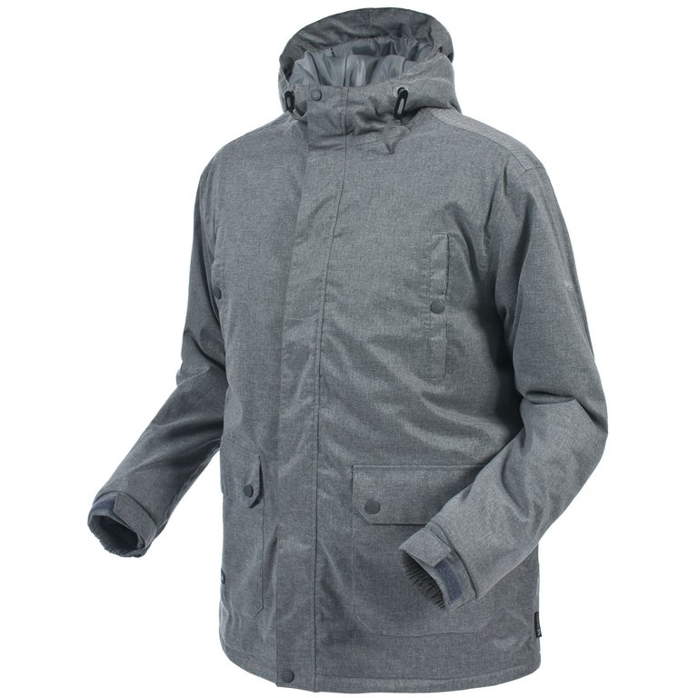 Trespass Gray Marl Mens Karlo Padded Waterproof Jacket (Gray Marl