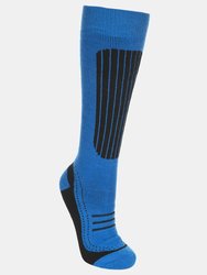 Trespass Mens Langdon II Ski Socks (2 Pairs) (Black/Bright Blue)