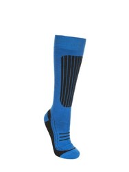 Trespass Mens Langdon II Ski Socks (2 Pairs) (Black/Bright Blue)