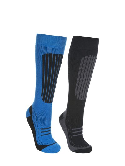 Trespass Trespass Mens Langdon II Ski Socks (2 Pairs) (Black/Bright Blue) product