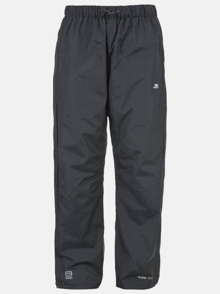 Trespass Mens Purnell Waterproof & Windproof Over Trousers (Black) - Black