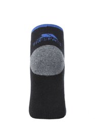 Trespass Mens Tracked Insect Repellent Socks (2 Pairs) (Black/Dark Gray Marl)