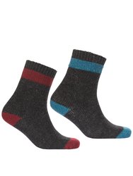 Trespass Unisex Adult Agenta Boot Socks (Black/Aqua Blue/Fig)