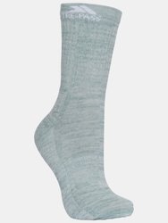 Trespass Womens Helvellyn Trekking Socks (Pack Of 3) (Rose Melange/Blue Melange/Sage Melange)