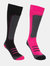Trespass Womens/Ladies Janus II Ski Socks (Pack Of 2) - Cassis/black