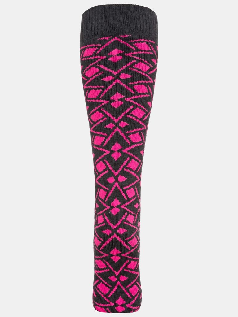 Trespass Womens/Ladies Marci Ski Socks (Pink Lady Geo Print)