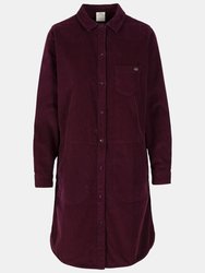 Womens/Ladies Allison Shirt Dress - Dark Cherry - Dark Cherry