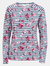 Womens/Ladies Dellini Floral Long-Sleeved Top - Pewter/Pink/White Stripe - Pewter/Pink/White Stripe
