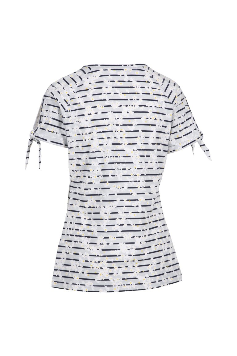 Womens/Ladies Fernie Ditsy Print V Neck T-Shirt (White/Black)