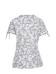 Womens/Ladies Fernie Ditsy Print V Neck T-Shirt (White/Black)
