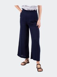 Womens/Ladies Kenya Striped Wide Leg Pants - Navy