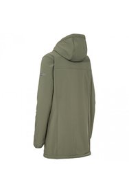 Womens/Ladies Kristen Longer Length Hooded Waterproof Jacket - Moss