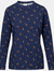 Womens/Ladies Mandy Long-Sleeved Top - Navy