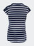 Womens/Ladies Moor Stripe T-Shirt - Navy/White