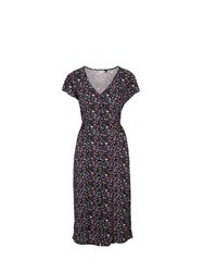 Womens/Ladies Nia Floral Casual Dress - Damson