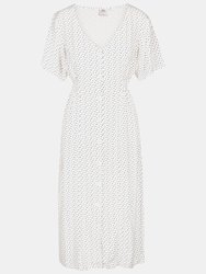 Womens/Ladies Nia Spotted Dress - White - White