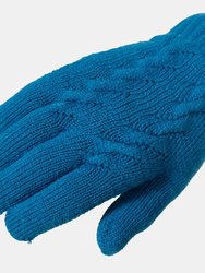 Womens/Ladies Ottilie Knitted Gloves - Cosmic Blue
