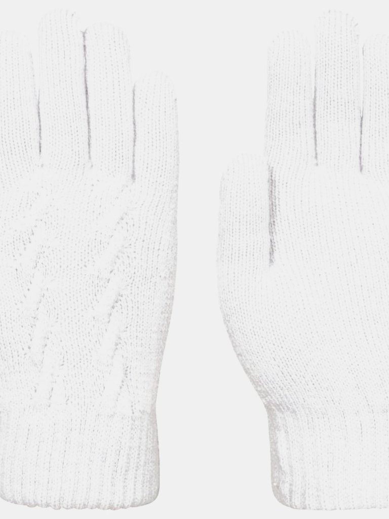 Womens/Ladies Ottilie Knitted Gloves - Pale Grey - Pale Grey