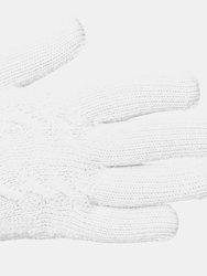 Womens/Ladies Ottilie Knitted Gloves - Pale Grey