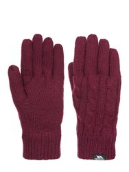 Womens/Ladies Sutella Knitted Gloves - Burgundy - Burgundy