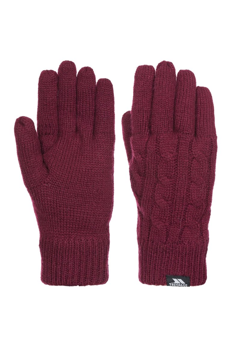 Womens/Ladies Sutella Knitted Gloves - Burgundy - Burgundy