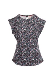 Womens/Ladies Tulissa Top - Damson Tone Floral - Damson Tone Floral