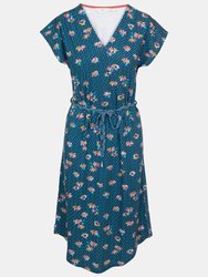 Womens/Ladies Una Casual Dress - Cosmic Blue Print - Cosmic Blue Print