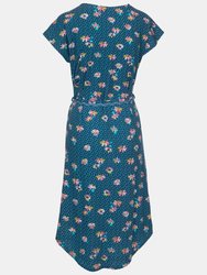 Womens/Ladies Una Casual Dress - Cosmic Blue Print