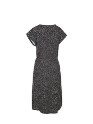 Womens/Ladies Una Dotted Casual Dress - Black/White/Red