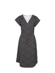 Womens/Ladies Una Dotted Casual Dress - Black/White/Red - Black/White/Red
