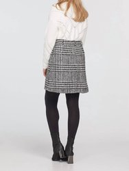 A-Line Skirt With Buttons In Black/white