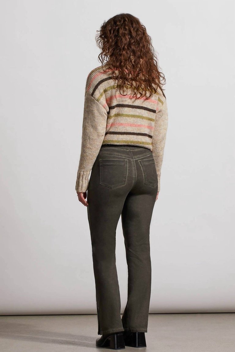 Audrey Microflare Vinatge Distress Jeans In Black Olive