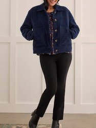 Button Front Lined Jacket In Sapphire