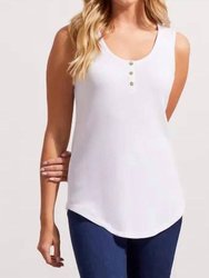 Cami Tank With Buttons - White