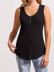 Cami Tank With Buttons - Black