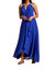 Embellished Neck Elegant Dress In Sapphire