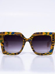 Afi Oversized Multicolor Women’s Cat Eye Sunglasses - Yellow