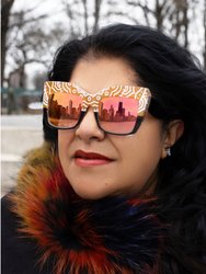 Amal Oversized Unisex Cat Eye Reflectors Sunglasses
