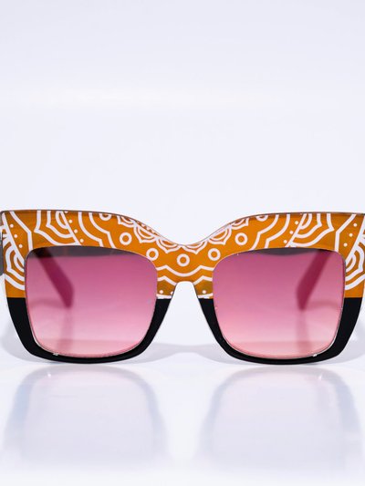 Tribal Eyes Amal Oversized Unisex Cat Eye Reflectors Sunglasses product