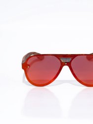 Amber Aviator Orange Unisex Sunglasses Reflectors - Orange