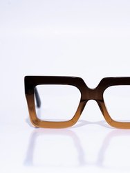 Mocha Oversized Square Brown Two Tone Unisex Eyewear