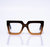 Mocha Oversized Square Brown Two Tone Unisex Eyewear