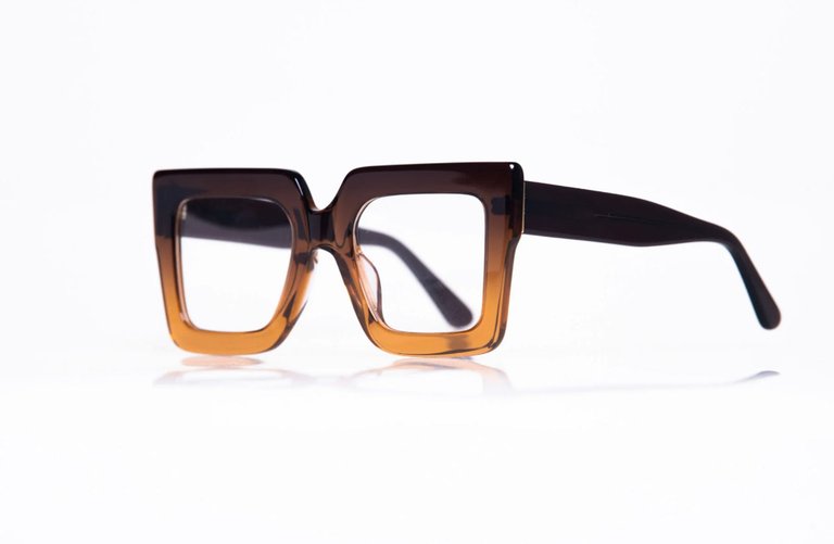 Mocha Oversized Square Brown Two Tone Unisex Eyewear