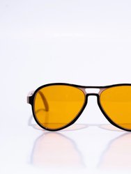 Moody Aviator Unisex Orange Lens Sunglasses - Orange