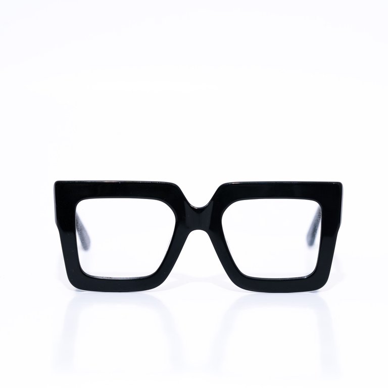 Onyx Oversized Square Black Unisex Eyewear - Black