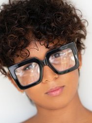 Onyx Oversized Square Black Unisex Eyewear