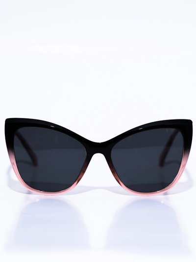 Tribal Eyes Sofia Women’s Cat Eye Black Pink Accent Sunglasses product