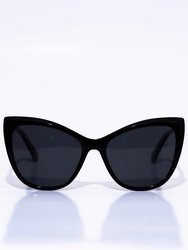 Sofia Women’s Cat Eye Black Sunglasses - Black
