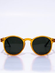 Sunburst Orange Round Unisex Sunglasses - Orange