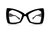 The Admiral Black Acetate Cat Eye Unisex Oversized Eyeglasses - Black